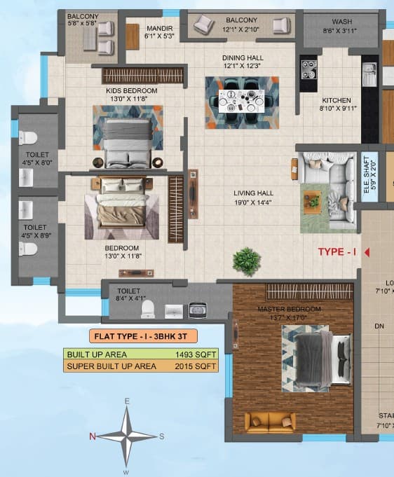 Ssharp Dhananjay Residency photo 4 - 3 BHK Apartment in Badaraghunathpur, Bhubaneswar